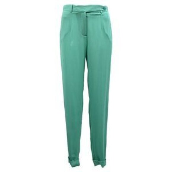 Loro Piana Trousers in Green Silk - Picture 1 of 8